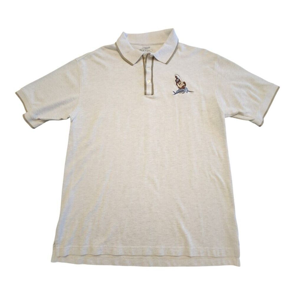 EUC Y2K Vintage Reel‎ Devil Shirt Mens Size Medium TAZ Fishing Polo Looney Tunes